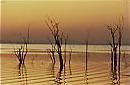 Sonnenuntergang am Lake Kariba in Zimbabwe